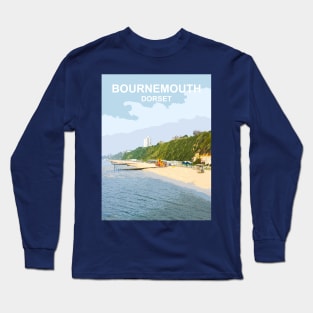 Bournemouth Beach Dorset. Summer art gift Long Sleeve T-Shirt